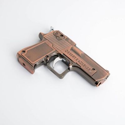 Зажигалка газовая "Desert eagle" с лазерной указкой, коричневый 6х9 см
