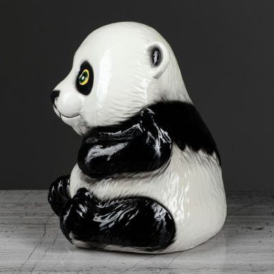 Копилка "Панда", глянец, чёрный цвет, 18 см