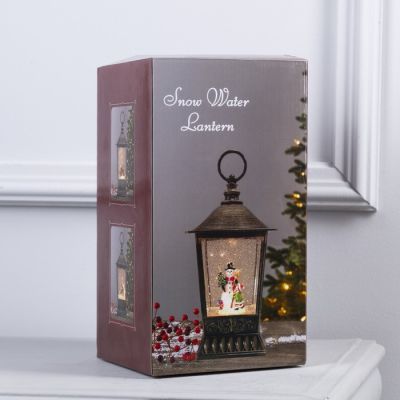 Светодиодная фигура «Фонарь с Дедом Морозом» 12 × 24 × 12 см, пластик, батарейки ААх3 (не в комплекте), USB, свечение тёплое белое