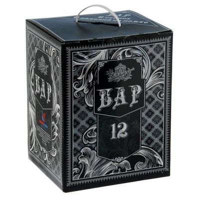 Минибар деревянный на 12 предметов ( 6 бокалов для вина + 6 стопок)