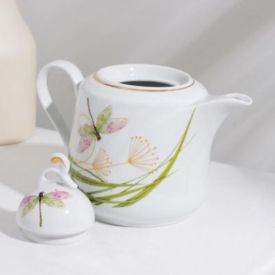 Сервиз чайный «Стрекоза», 14 предметов: чайник 1 л, сахарница 400 мл, 6 чашек 220 мл, 6 блюдец d=14 см