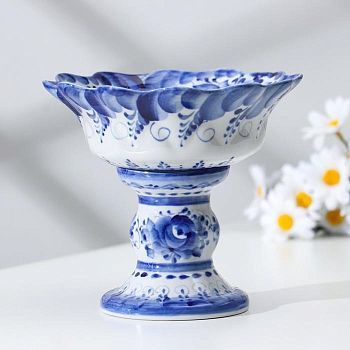 Конфетница "Настя", 16,5х19 см, гжель