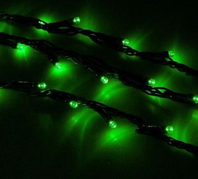 Гирлянда "Дождь" уличная (УМС, Ш:2 м, В:3 м, нить темная,  зелёный)