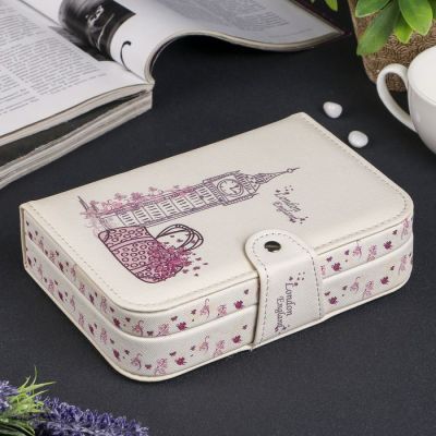 Шкатулка кожзам для украшений "Лондон" (5 х 20 х 14 см)