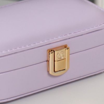 Шкатулка сиреневая кожзам для украшений "Эмори" одноярусная (15 х 10 х 5 см)