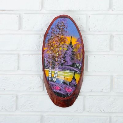 Панно на спиле "Ночь", 27-31 см, каменная крошка, вертикальное