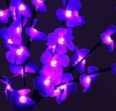 Светодиодный куст "Цветок сакуры" улич. (0,65 м., фиолетовый)