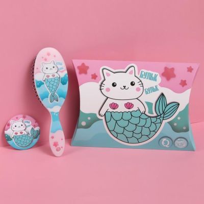 Подарочный набор «Бульк-бульк», 3 предмета: открытка, зеркало, массажная расчёска