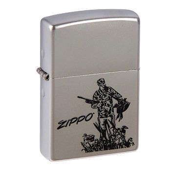 Зажигалка ZIPPO 205 Duck Hunting с покрытием Satin Chrome