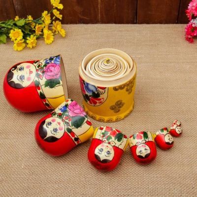 Матрёшка «Розочка», красный платок, 8 кукольная, 19-22  см