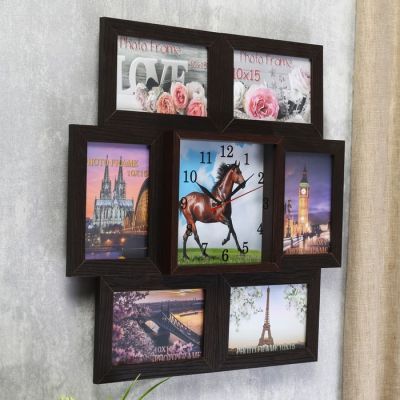 Часы-фоторамка "Конь" на 6 фото 10х15 см