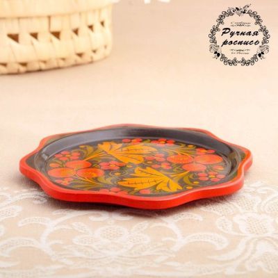 Тарелка «Земляничка», 15×0,5 см, хохлома