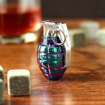 Зажигалка электронная "Граната", USB, спираль, градиент, синяя, 3х4х6 см