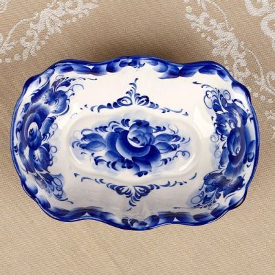 Салатник «Весна», 14×20×6 см, гжель