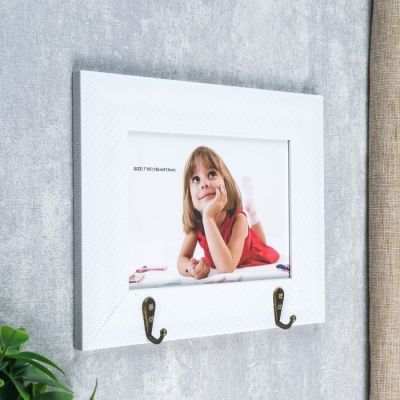 Фоторамка пластик с крючками 13х18 см "Джинса" белая 18х23х4 см
