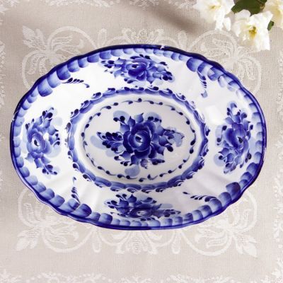 Салатник «Лира», 1,2 л, 25×7 см, гжель