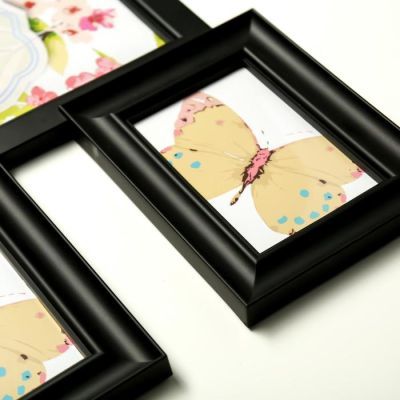 Фоторамка пластик на 5 фото 10х15, 20х25 см "Коллаж" чёрная 62х35,5х2,5 см