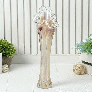 Ваза "Волна" 28 см, жёлто-оранжево-красная