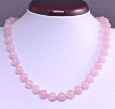 Бусы Кварц Розовый  "Классика №10" арт.НКР-1(10)-48-2у