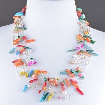 Колье Перламутр "Каскад" арт.П3445