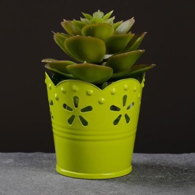 Кашпо "Ведерко" ажур, 6*6см, цвет микс