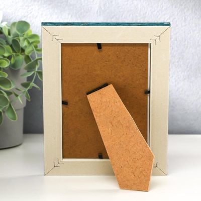 Фоторамка пластик 10х15 см "Состаренная древесина, синий" 19х14 см