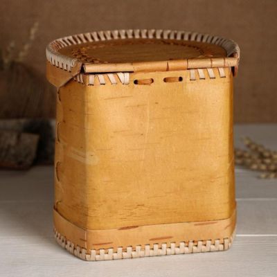 Туес "Соль", береста, 15х15х14 см, микс