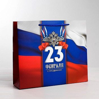 Пакет ламинированный горизонтальный «С Праздником!», L 31 × 40 × 11,5 см