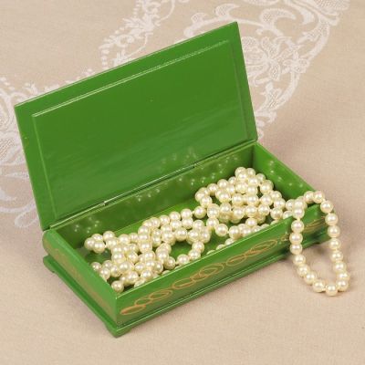 Шкатулка - купюрница «Букет цветов», зелёная, 8,5×17 см, лаковая миниатюра