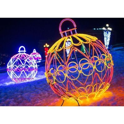 Светодиодная фигура «Ёлочный шар», 200 × 240 × 200 см, 140 Вт, 220 В