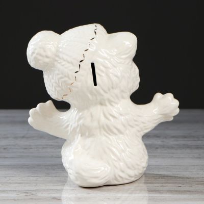 Копилка "Котенок", с шапочкой, декор золотистый, 20 см