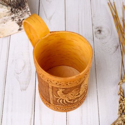 Кружка «Раки», 8×8×13 см, береста