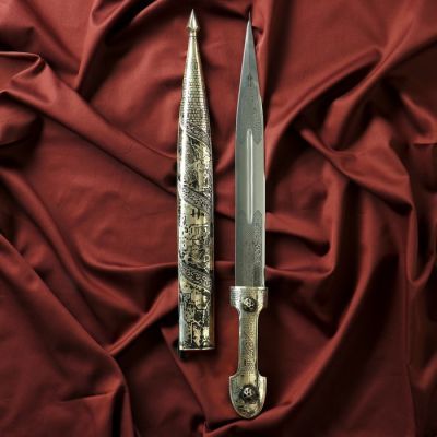 Кинжал сувенирный "Ирбис" №2, мельхиор