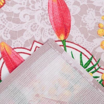 Полотенце вафельное  "Лилия" 45х60 см, розовый, 160 гр/м, хл,