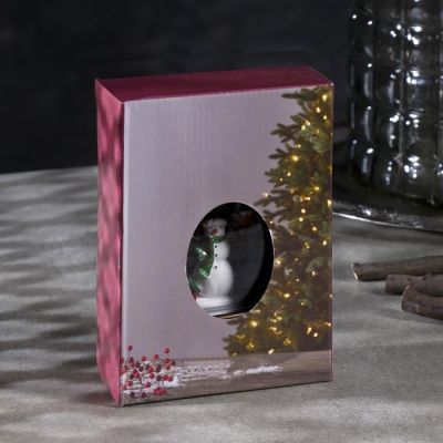 Светодиодная фигура «Снеговик» 9 × 13 × 3.5 см, пластик, батарейки AG13х3, свечение тёплое белое