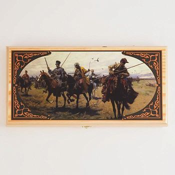 Настольная игра 2 в 1 "Казаки": шашки, нарды, доска 40 х 40 см