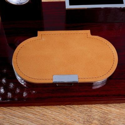 Набор настольный 5в1 (часы, блок для бумаги, карандашница, визитница,скрепоч-а) 34*20*13см