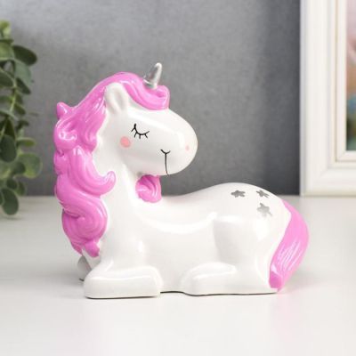 Копилка керамика "Спящий единорог с звёздами" МИКС 13,5х14х8,3 см