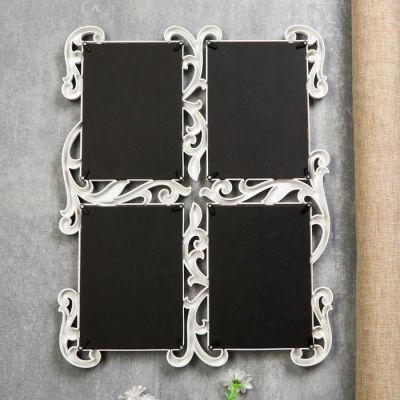 Фоторамка на 4 фото 10х15 см "Ветвь ажурная" белая