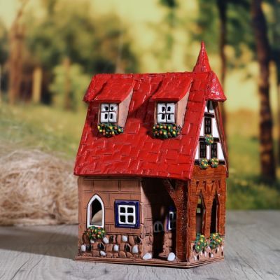 Аромалампа Домик «Ольга», 17 см, ручная работа, микс