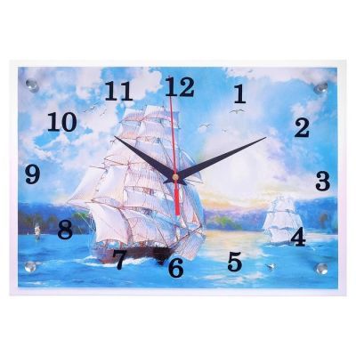 Часы настенные, серия: Море, "Корабли", 25х35  см, микс