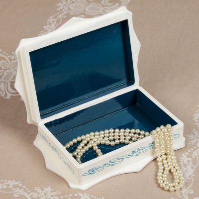 Шкатулка «Сюжет», белая, 25×16 см, лаковая миниатюра