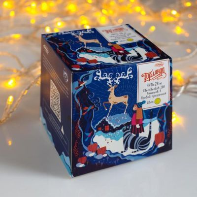 Гирлянда «Нить» 20 м, IP20, прозрачная нить, 200 LED, свечение жёлтое, 8 режимов, 220 В