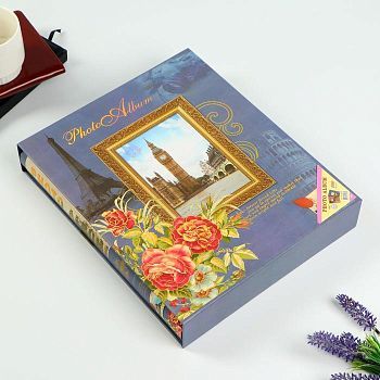 Фотоальбом на 400 фото 10х15 см "Башня. Мост. Пионы" в коробке МИКС