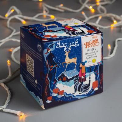 Гирлянда «Нить» 10 м, IP20, белая нить, 100 LED, свечение жёлтое, 8 режимов, 220 В