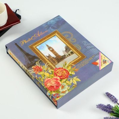 Фотоальбом на 400 фото 10х15 см "Башня. Мост. Пионы" в коробке МИКС