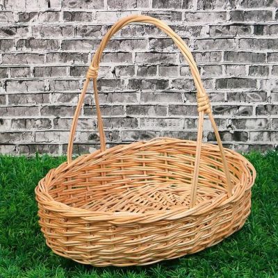 Корзина «Карина», №2, дно:19×28 см, верх:34×28 см, H=8/40 см, ручное плетение, ива