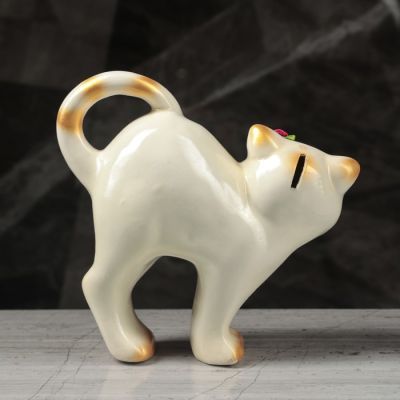 Копилка "Кот бублик", покрытие лак, белая, 20 см