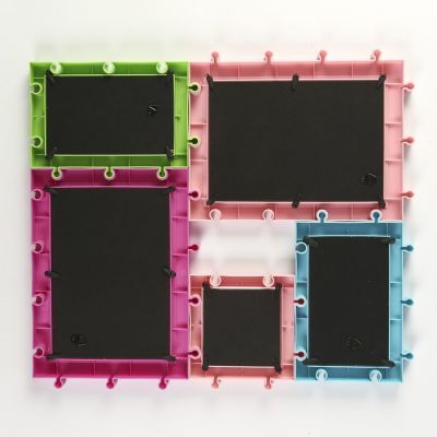 Фоторамка пластик на 5 фото 9х9, 10х15, 15х21 см "Цветной пазл" 41,5х47 см