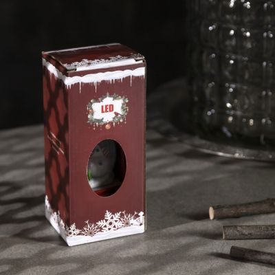 Светодиодная фигура «Снеговик в телефонной будке» 5.3 × 12 × 5.3 см, пластик, батарейки AG13х3, свечение тёплое белое